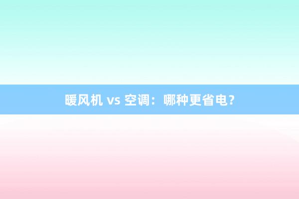 暖风机 vs 空调：哪种更省电？